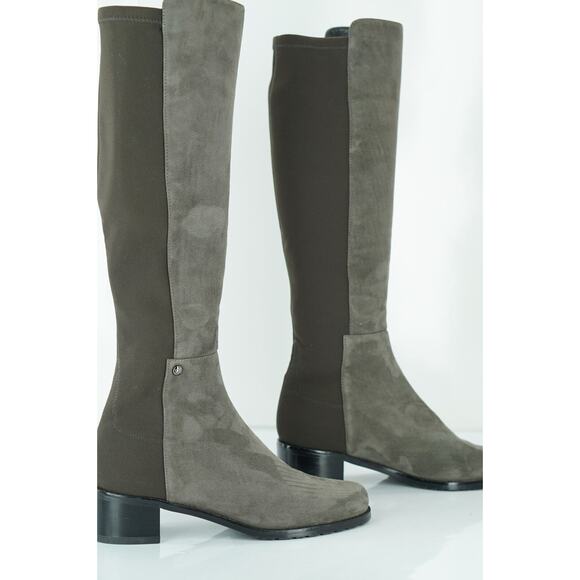 Stuart Weitzman Grey Suede Mezzaluna Stretch Riding Boots Size 5 NIB 5050 $665 - Picture 10 of 10